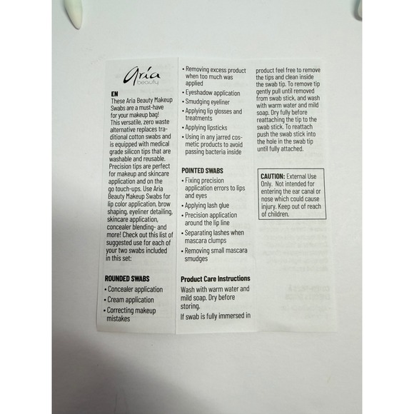 Two Sets of Aria Beauty Reusable Makeup Swabs with Cases and Silicone Tips - Picture 6 of 7